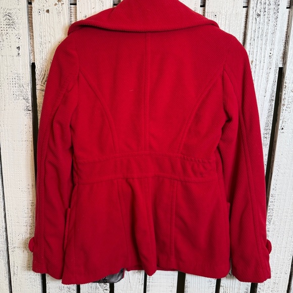Forever 21 Red Soft Peacoat Jacket Women's Small Button-Up Jacket Y2K Retro Vibe - Picture 6 of 9